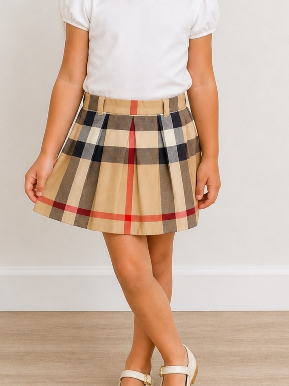 Burberry skirt nova check girls pleated plaid size 6 years